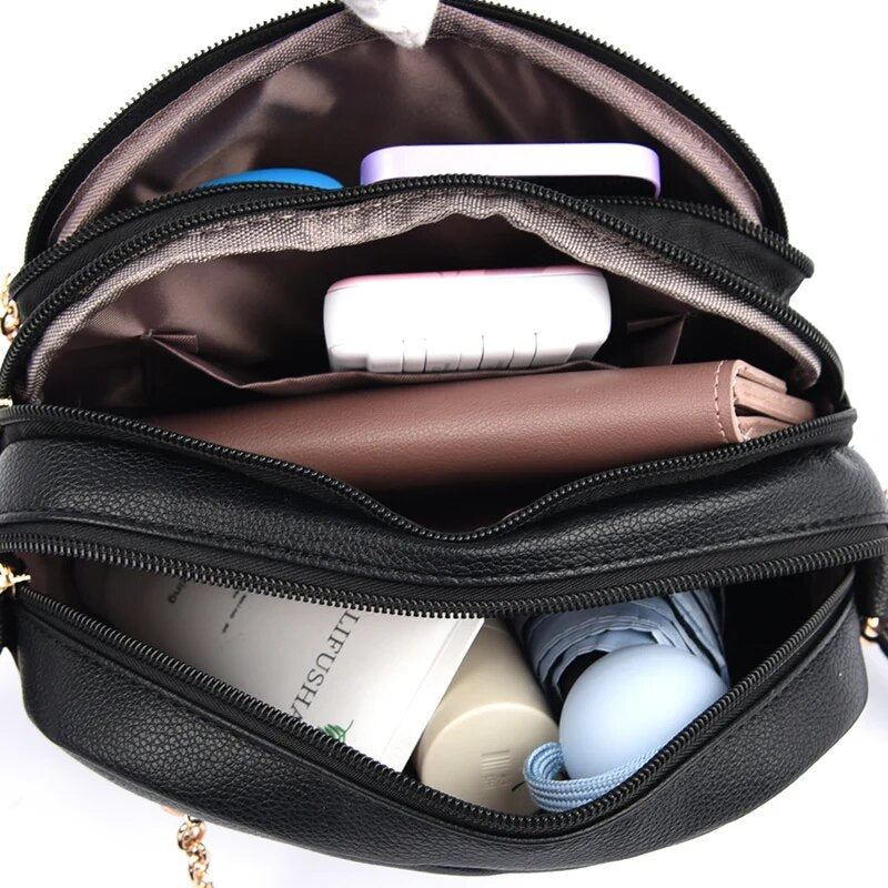 Stylish Multi-pocket PU Leather Shoulder Bag Nyzzle