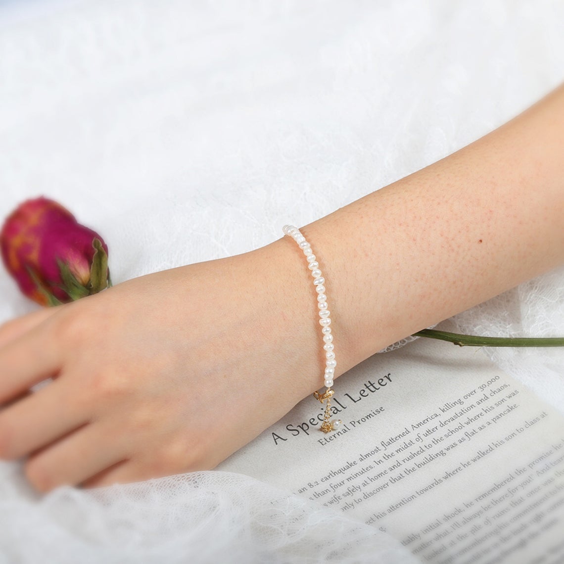 Natural Freshwater Pearl Stitching Bracelet Personality And Fashion - fashionshopsco