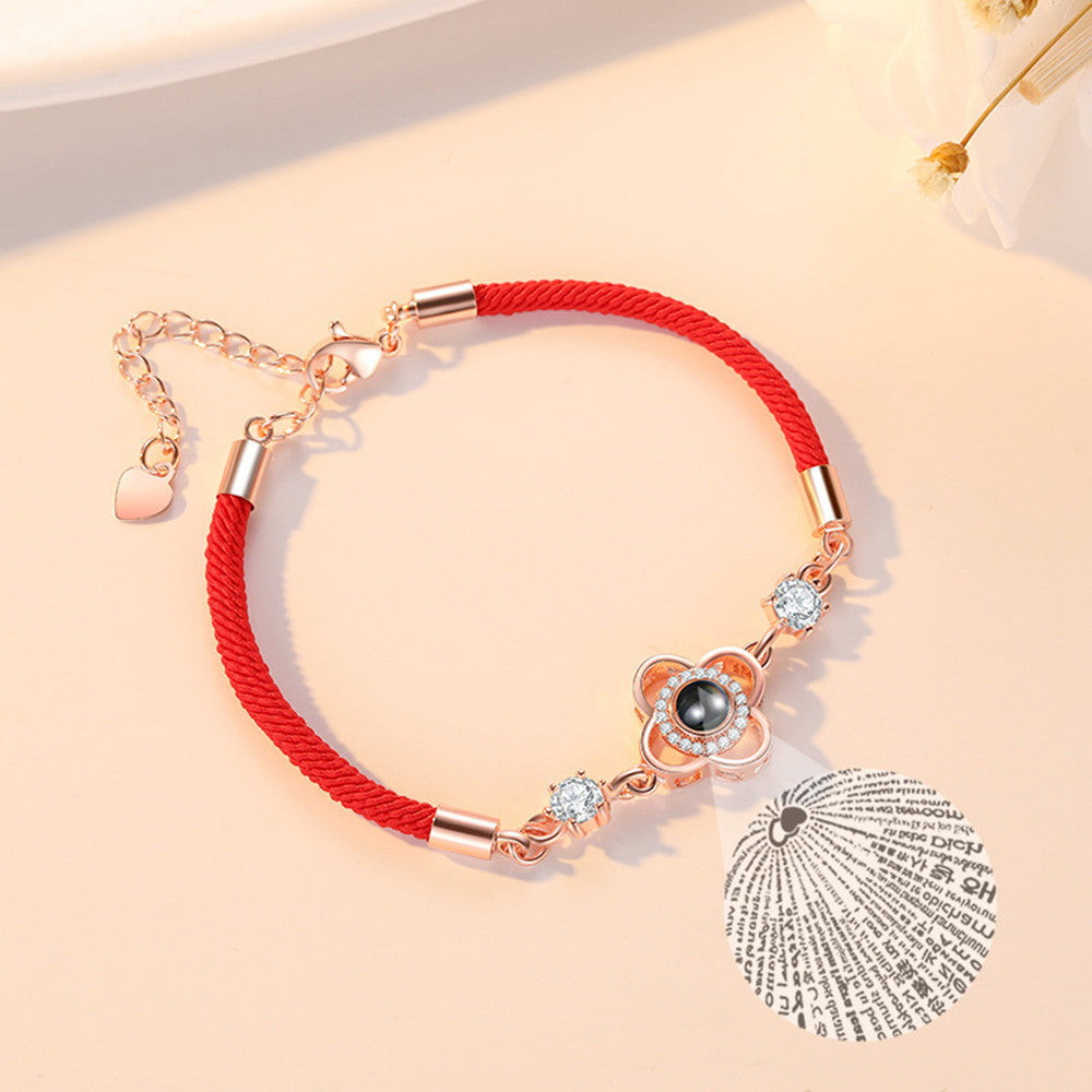100 Languages I Love You Bracelet Four Leaf Clover - fashionshopsco