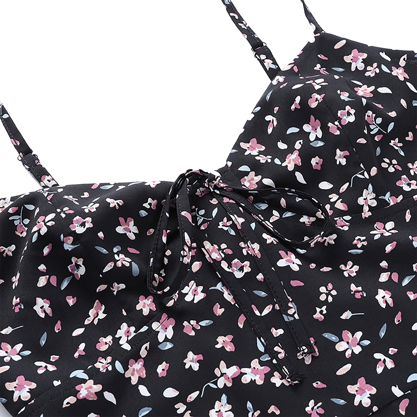 Chic Spaghetti Strap Floral Sundress - fashionshopsco