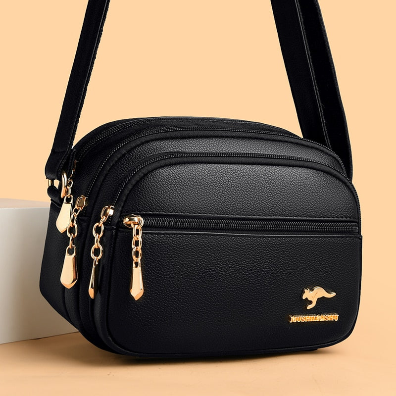 Stylish Multi-pocket PU Leather Shoulder Bag Nyzzle