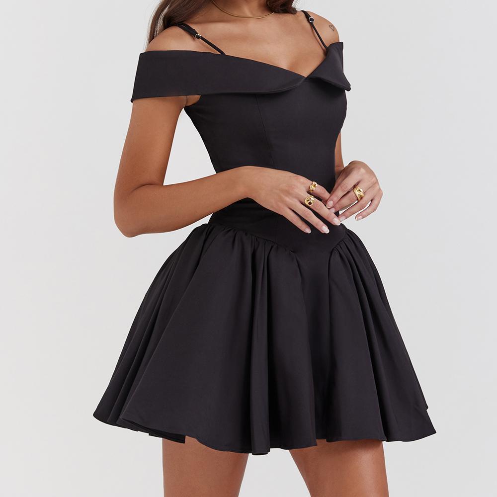 Elegant Off-Shoulder Mini Cocktail Dress - fashionshopsco