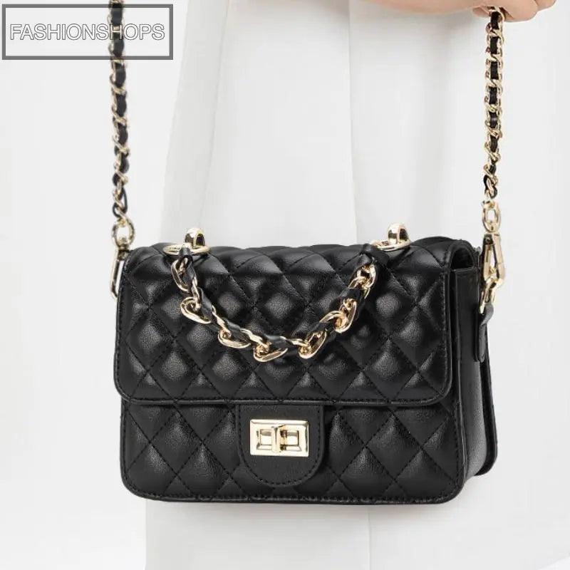 Stylish One Shoulder Crossbody Bag with Diamond Grid Design Nyzzle