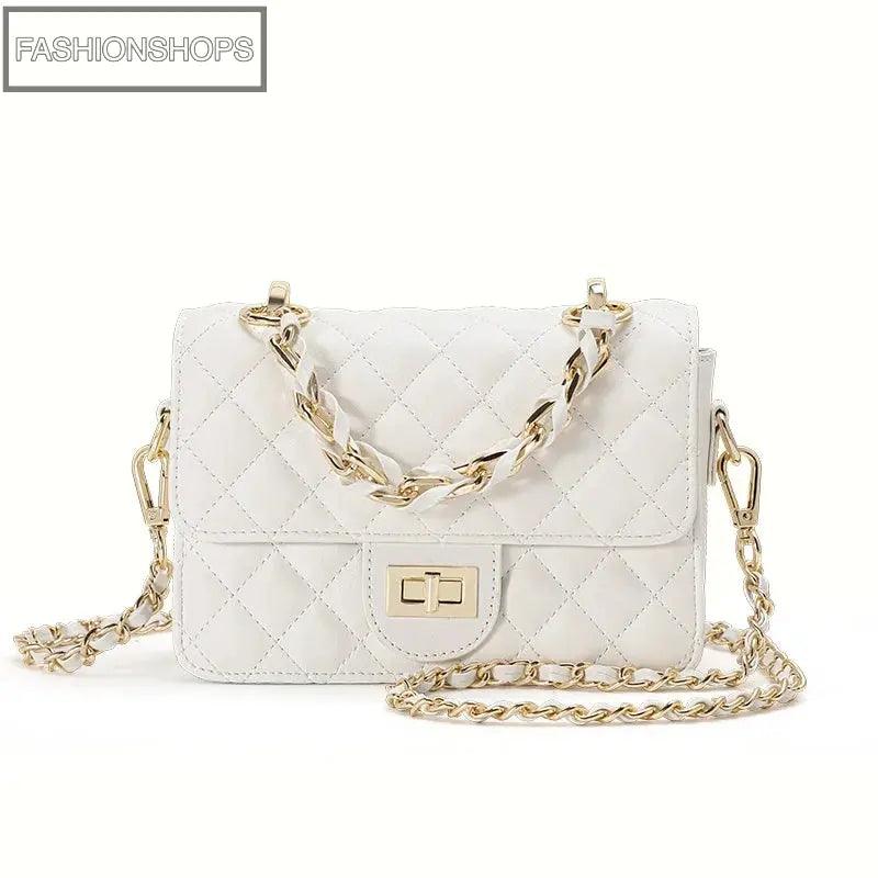 Stylish One Shoulder Crossbody Bag with Diamond Grid Design Nyzzle