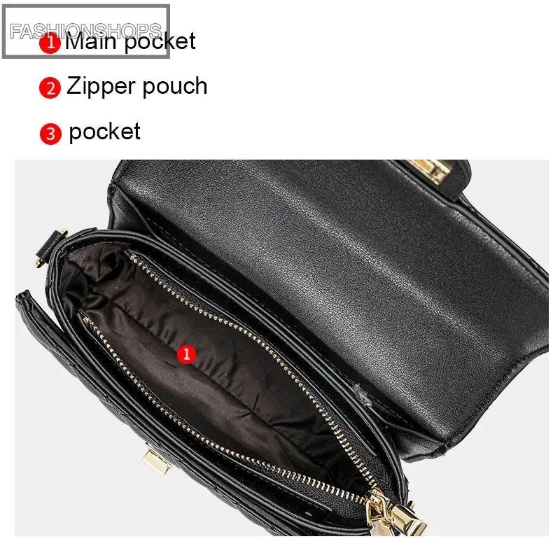 Stylish One Shoulder Crossbody Bag with Diamond Grid Design Nyzzle