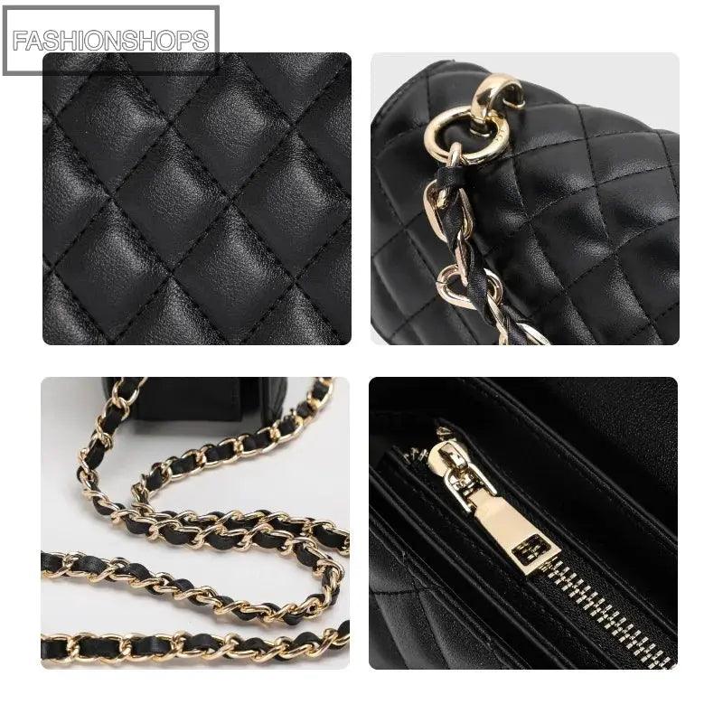 Stylish One Shoulder Crossbody Bag with Diamond Grid Design Nyzzle