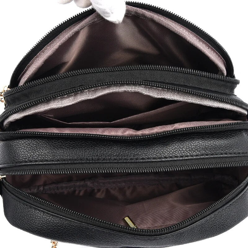 Stylish Multi-pocket PU Leather Shoulder Bag Nyzzle