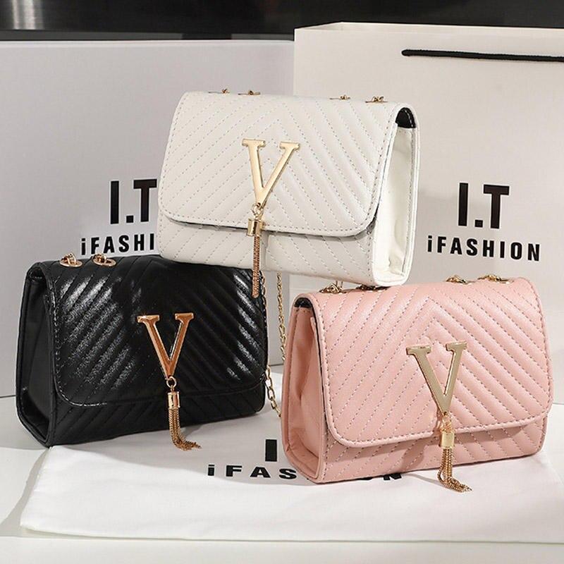 Luxury Embroidered Crossbody Bag with Sequined Tassel Nyzzle
