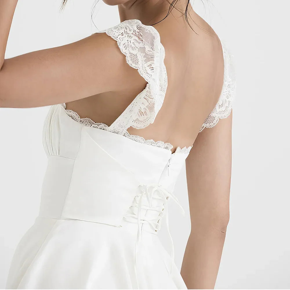 Sleek Lace Mini Dress - fashionshopsco