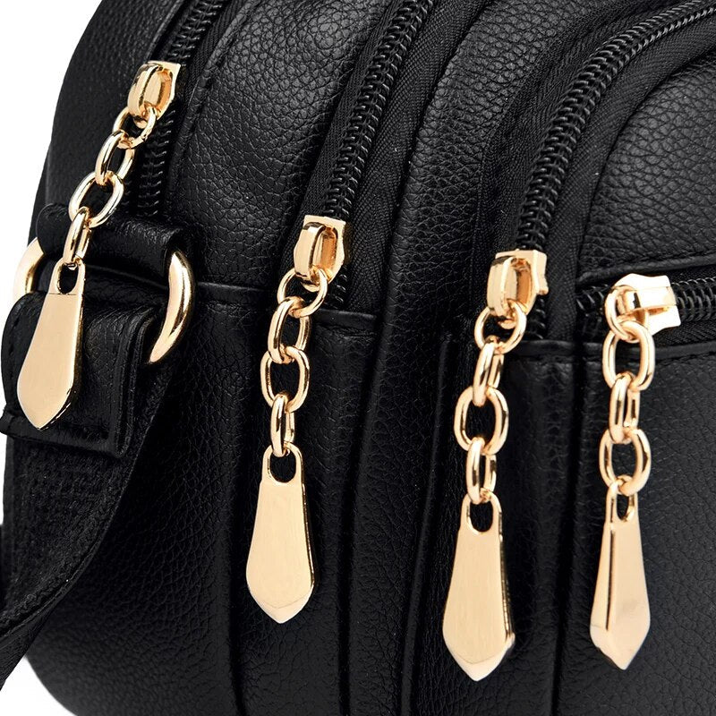Stylish Multi-pocket PU Leather Shoulder Bag Nyzzle