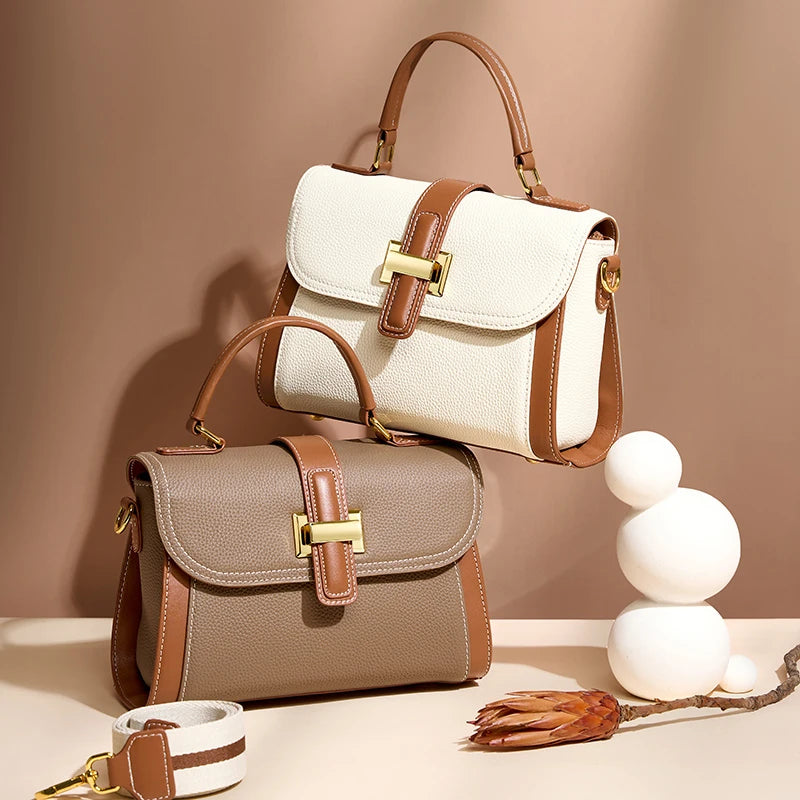 100% Genuine Cowhide Leather Women's Handbag - fashionshopsco