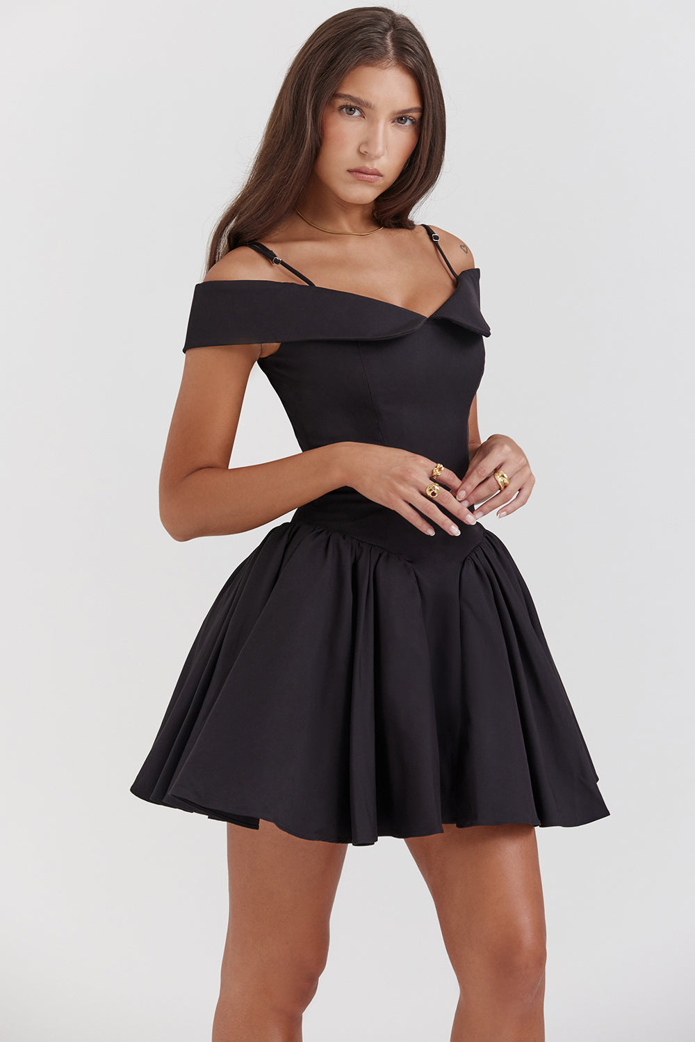 Elegant Off-Shoulder Mini Cocktail Dress - fashionshopsco